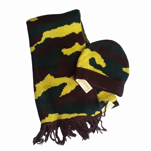 Yummy Sweater Co. Camouflage Scarf and Beanie Set NWT - Picture 2 of 14